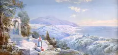 Charles Rowbotham, Continental View Of The Coast, Watercolour