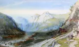 Philip Mitchell, Mountain View, watercolour