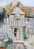 David Woodlock, Outside The Manor House, watercolour