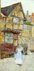 David Woodlock, A Milkmaid On Mill Street, Warwick, Watercolour