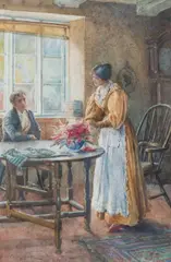 James Shaw Crompton, Quiet Interlude, Watercolour