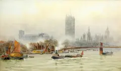 Hubert James Medlycott, Westminster From Lambeth, 1907, Watercolour