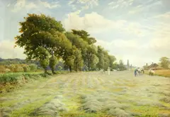 Peter Ghent, Haymaking, Watercolour