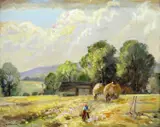 Gordon Clifford Barlow, Harvest, Oil on board