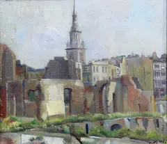 Dorothy King, St Mary Le Bow, From The Site Of The Old City Of London, Oil on canvas