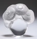 René Lalique (French, 1860-1945), A Soucis Cachet / Seal, 231, Circa 1931 by René Lalique, glass, frosted and polished, etched 'R, sold Oct 2022