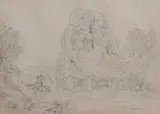 William Alfred Delamotte, Malmesbury Abbey, Pencil