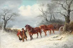 Thomas Smythe, The Woodcart, Oil on canvas