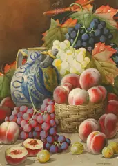 Arthur Dudley, Still Life With Fruit, Watercolour, a pair