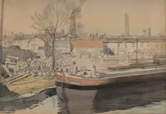 Fred Cecil Jones, At Knottingly, Yorks, 1930, Watercolour and pencil