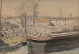 Fred Cecil Jones, At Knottingly, Yorks, 1930, Watercolour and pencil