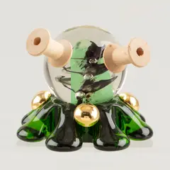 Siru Tuomisto, Glass sculpture, Golden Dots, Sea creature, glass and wood