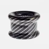 Kaj Franck, Bowl, Nuutajärvi, black glass with silver toned filigree