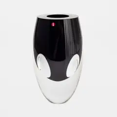 Timo Sarpaneva, Glass Sculpture, Claritas, Iittala, 2007, black and white glass with bubbles