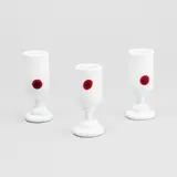 Heikki Orvola, Goblets, 3 pcs, Nuutajärvi, 1970's, multicolored glass