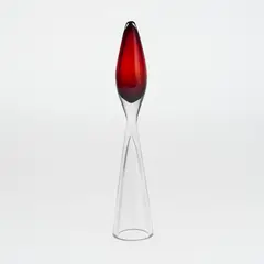 Art Glass, Primavera, Iittala, 1950's by Tapio Wirkkala, clear and red glass, sold Jun 2026