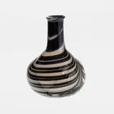 Heikki Orvola, Vase, Nuutajärvi, 1970's, white and black filigree glass