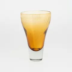 Vase, model GN12, Nuutajärvi by Gunnel Nyman, clear and yellow cased glass with bubbles, sold Jun 2026