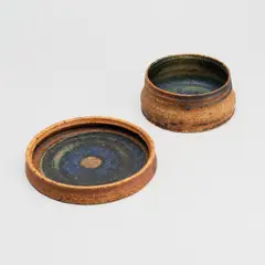 Bowl and dish, Arabia, 1960s by Raija Tuumi, glazed stoneware, sold Jun 2026