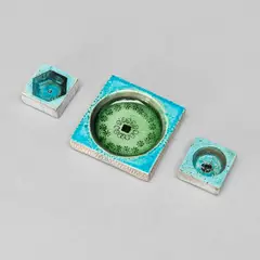 Rut Bryk, Decorative reliefs, 3 pcs, Arabia, mid 20th Century, glazed ceramics