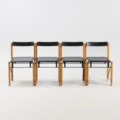 Yrjö Kukkapuro, A set of four chairs, prototypes, Avarte, 1990s, metal and leather