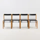 Yrjö Kukkapuro, A set of four chairs, prototypes, Avarte, 1990s, metal and leather