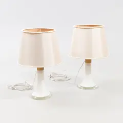 Lisa Johansson-Pape, Pair of table lights, model 46-017, Orno, glass and metal