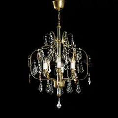 Paavo Tynell, Chandelier, Idman, mid 20th Century, brass and glass