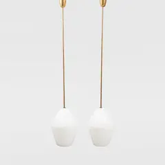 Lisa Johansson-Pape, Ceiling Lights, 2 pcs, model, 61-389, Orno, mid 20th century, brass and glass
