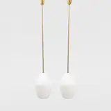 Lisa Johansson-Pape, Ceiling Lights, 2 pcs, model, 61-389, Orno, mid 20th century, brass and glass