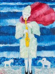 Untitled by Alice Kaira, oil, sold Feb 2026
