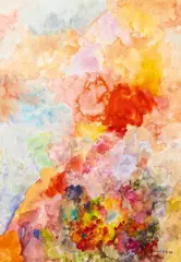 Die rote Wolke by Bernard Schultze, Aquarell auf SCHOELLERSHAMMER 4R-dick (Aufdruck), sold Jun 2016
