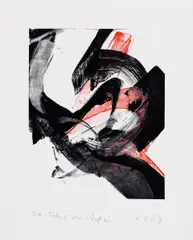 Tulin II by Karl Otto Götz, 2002, Farblithografie auf Fabriano (Wasserzeichen), sold Jun 2016