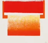 Rupprecht Geiger, 3 x rot und orange / rot und orange, Farbserigrafie auf Karton
