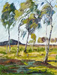 Wilhelm Volz, Birkenhain, Öl auf Leinwand