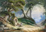 Arnold Schulten, Maria Laach, Aquarell auf Velin