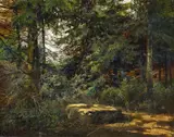 Franz Pflugradt, Waldinneres, Öl auf Malkarton