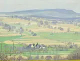 Albert Hermann Daur, Vorfrühling, Mühle im Kandertal, Öl auf Leinwand
