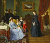 Antonie Volkmar, Die neue Erzieherin, Öl auf Leinwand
