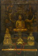 Klaus Clausmeyer, Buddhistischer Altar, Öl auf Papier