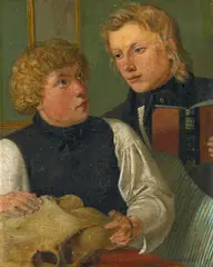 Erwin Speckter, Doppelporträt der jungen Maler Carl Julius Milde (1803-1875) und Friedrich Nerly (1807-1878), Öl auf Leinwand