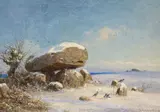 Georg Emil Libert, Hünengrab im Winter, Öl auf Leinwand