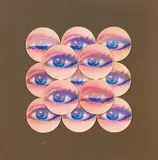 Rolf Glasmeier, Kaufhaus Objekt - Augen 3d, Collage (13 Hologramm-Bilder) auf bestrichener Hartfaserplatte