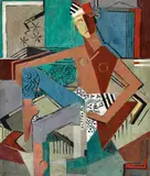 Oskar Moll, "Bunter Tänzer", Öl auf Leinwand