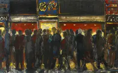 Ohne Titel (Straßenansicht aus Wien) by Harald Metzkes, Öl auf Leinwand, sold Jun 2016