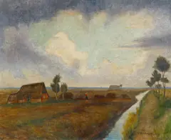 Moorlandschaft by Otto Modersohn, Öl auf Leinwand, sold Jun 2016