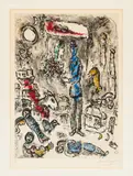 Marc Chagall, Le mariage, Farbradierung auf Velin