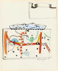 Ohne Titel by Peter Brüning, Mischtechnik (Pastell, Tusche) auf Velin, sold Jun 2016