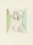 Man Ray, Pour crevel, Farbige Aquatintaradierung auf BFK (Wasserzeichen)