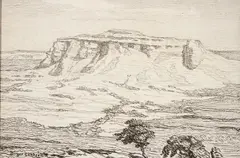 Birger Sandzén, Four Corners, Charcoal on paper